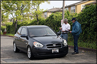 Black Hyundai at Finish