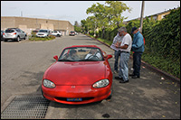 Red Miata at Finish