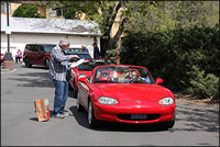 red miata at start