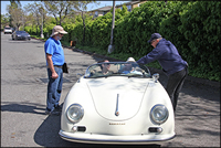 white porsche at final checkpoint