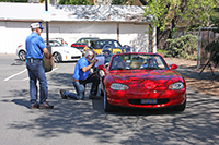 red Miata at Start