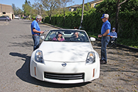 white 350Z at Finish