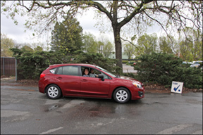 purple-red SUV